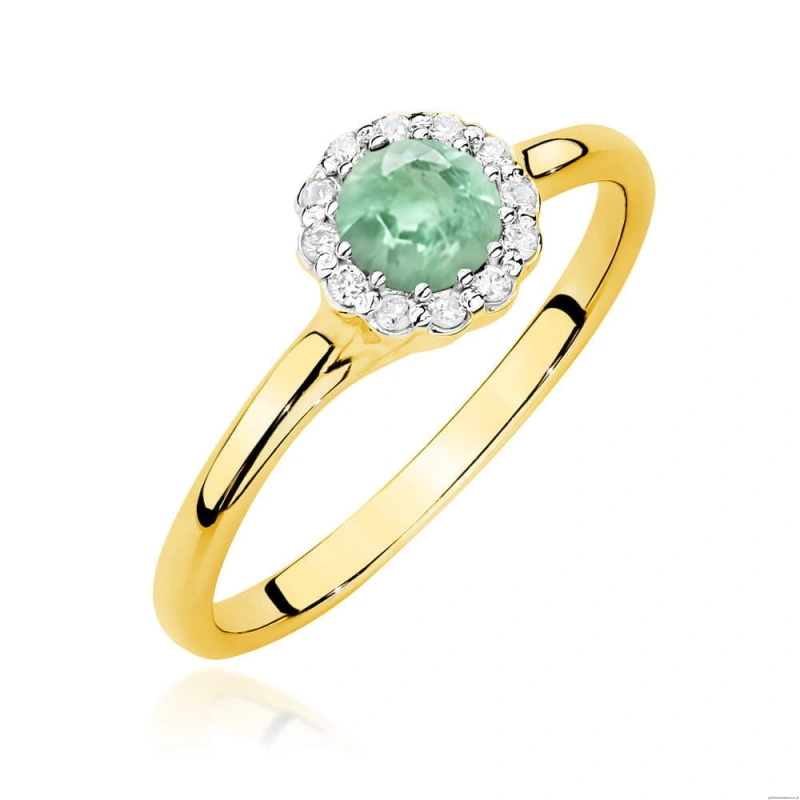 Pierścionek W0622 Szmaragd 0,50ct żółte złoto