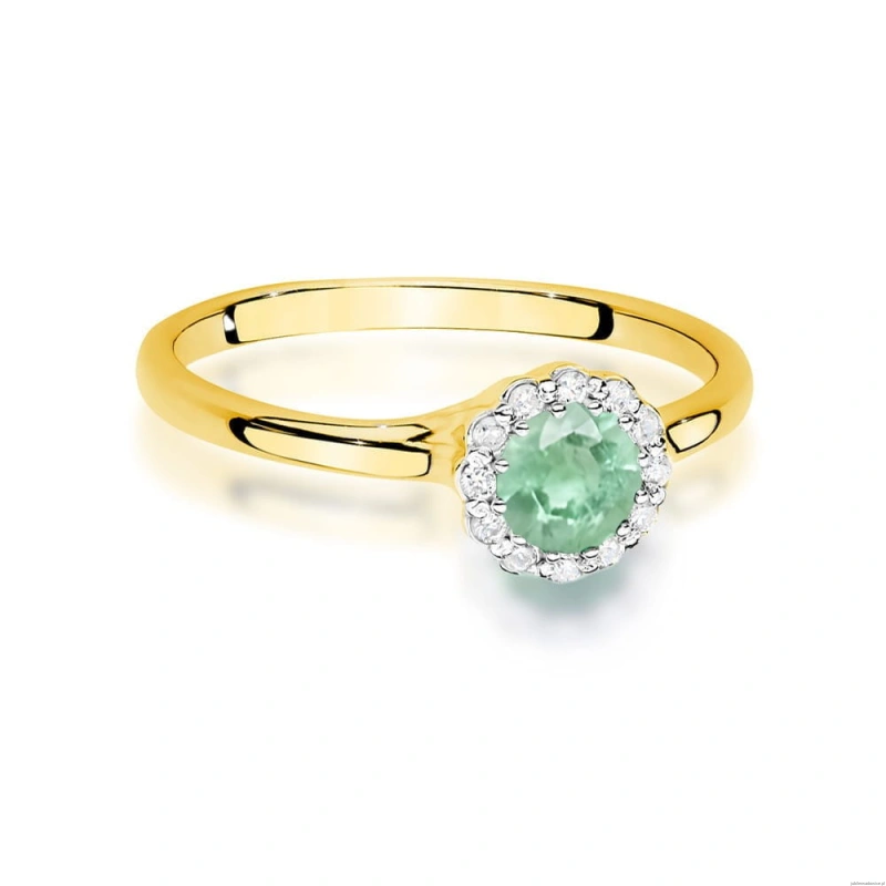 Pierścionek W0622 Szmaragd 0,50ct żółte złoto