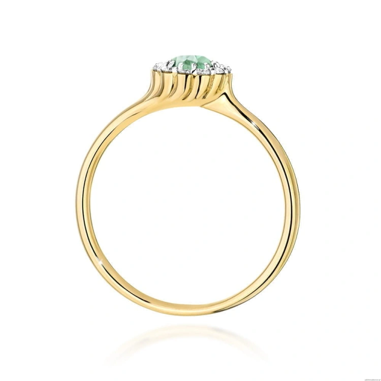 Pierścionek W0622 Szmaragd 0,50ct żółte złoto