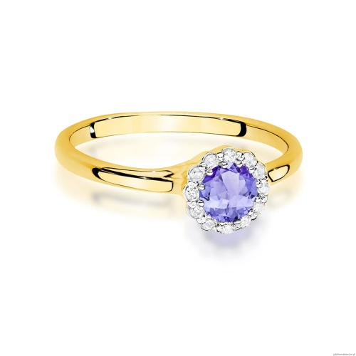 Pierścionek W0622 Tanzanit 0,50ct żółte złoto