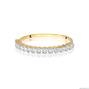 Pierścionek W0634 z diamentami żółte złoto
