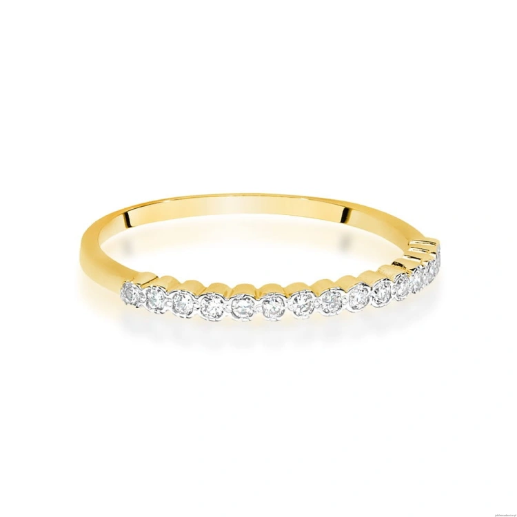 Pierścionek W0635 z diamentami żółte złoto