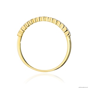 Pierścionek W0635 z diamentami żółte złoto