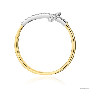 Pierścionek W0636 z diamentami żółte złoto