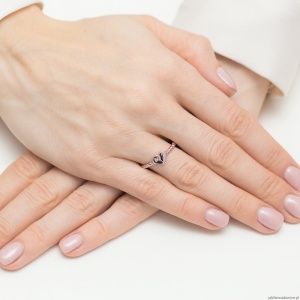 Pierścionek W0637 Diament 0,01ct różowe złoto