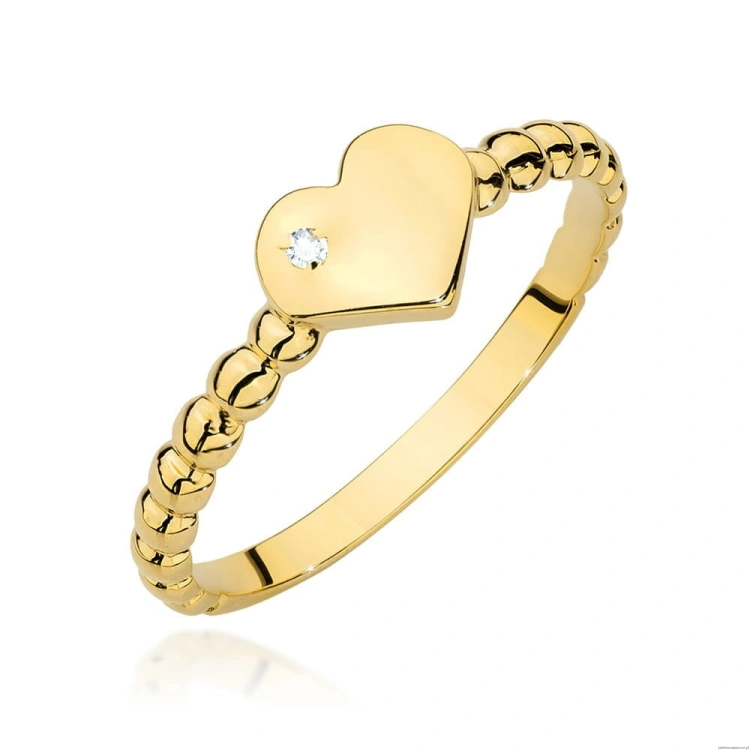Pierścionek W0637 Diament 0,01ct żółte złoto