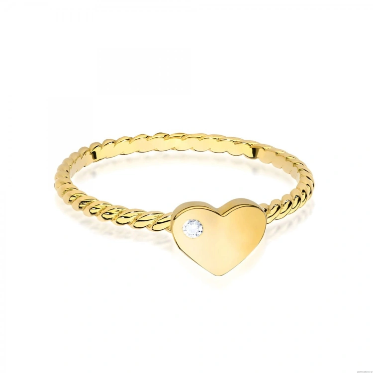 Pierścionek W0637 Diament 0,01ct żółte złoto