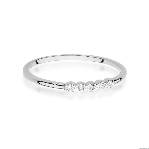 Pierścionek W0638 z diamentami białe złoto