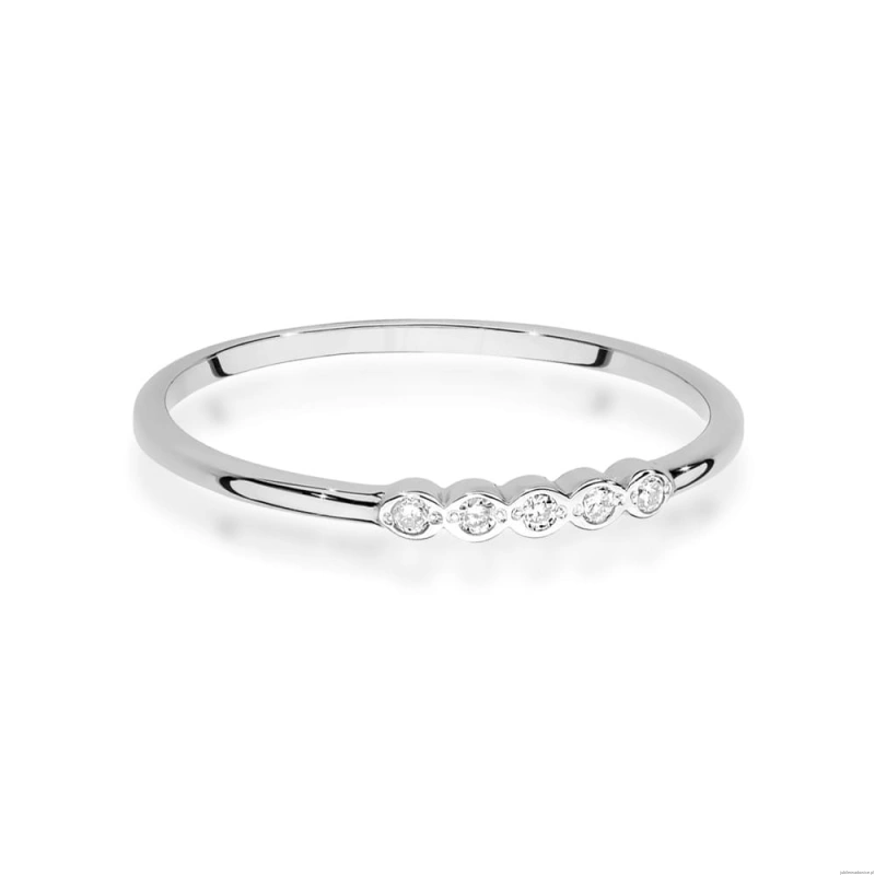 Pierścionek W0638 z diamentami białe złoto