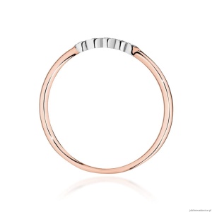 Pierścionek W0638 z diamentami różowe złoto
