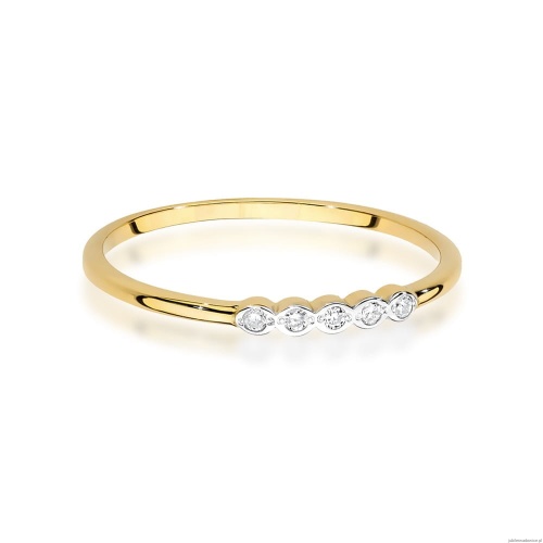 Pierścionek W0638 z diamentami żółte złoto