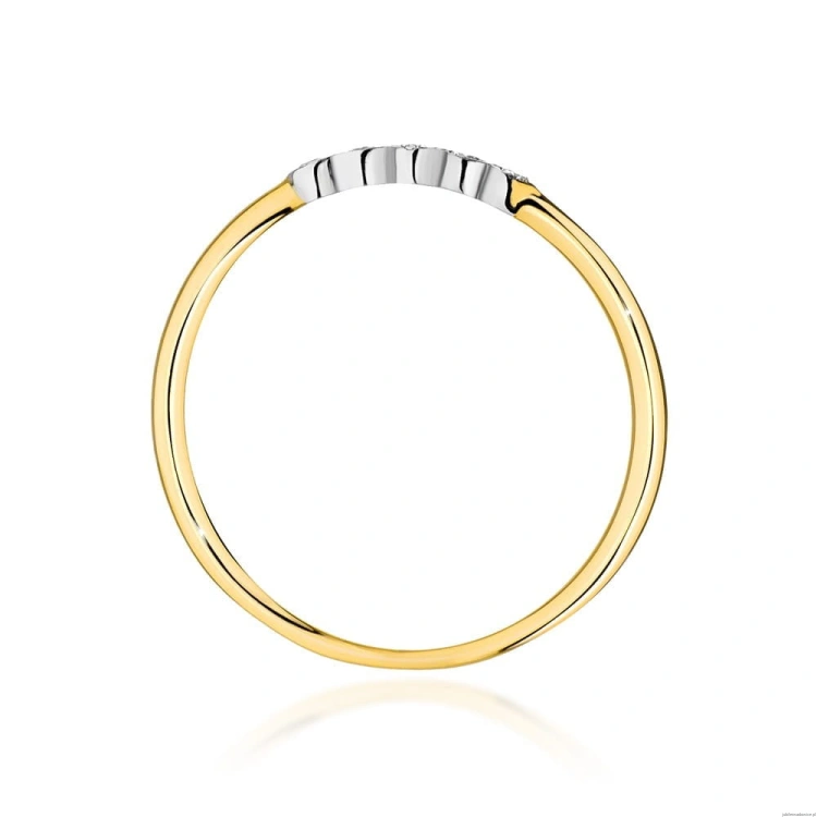Pierścionek W0638 z diamentami żółte złoto