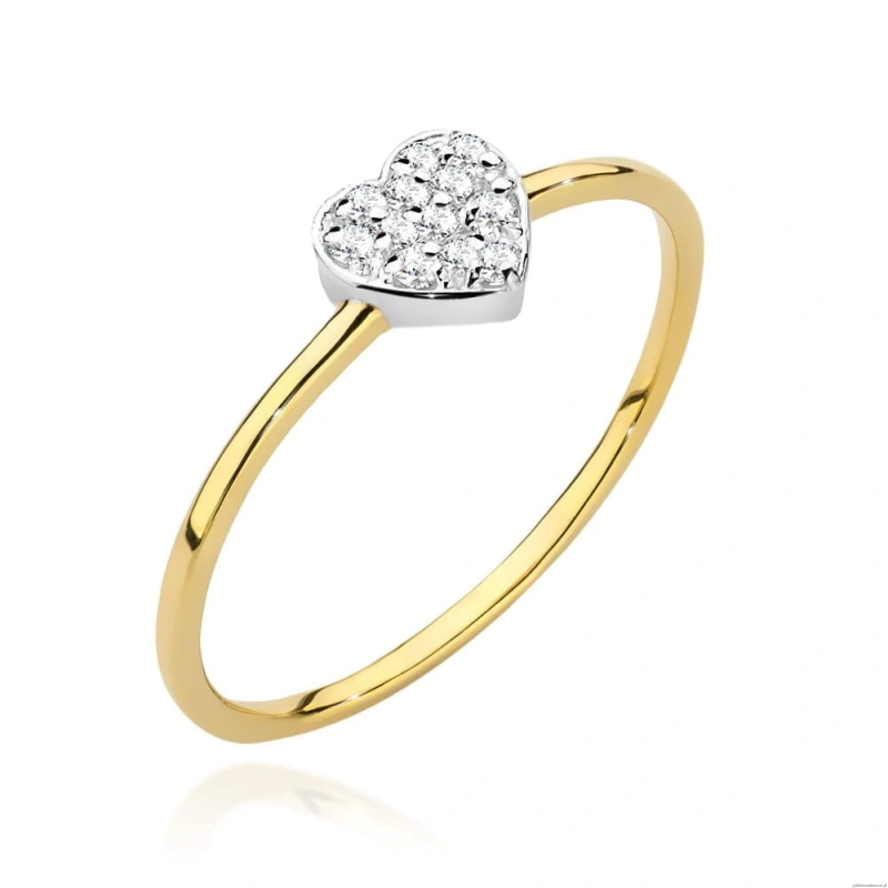 Pierścionek W0641 z diamentami żółte złoto