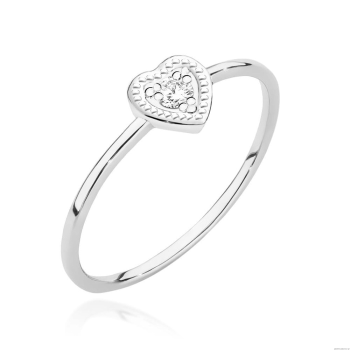 Pierścionek W0642 Diament 0,02ct białe złoto