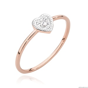 Pierścionek W0642 Diament 0,02ct różowe złoto