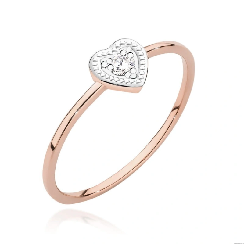 Pierścionek W0642 Diament 0,02ct różowe złoto