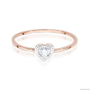 Pierścionek W0642 Diament 0,02ct różowe złoto