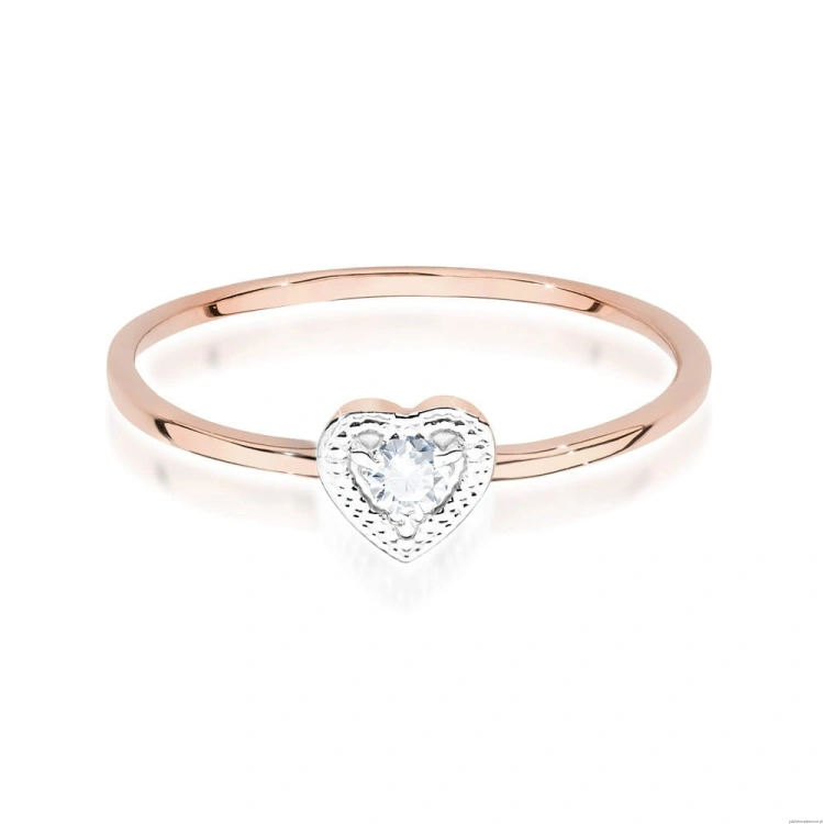 Pierścionek W0642 Diament 0,02ct różowe złoto