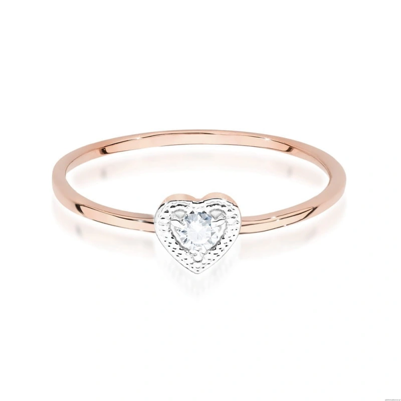 Pierścionek W0642 Diament 0,02ct różowe złoto