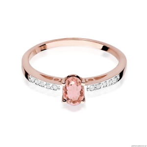 Pierścionek W067 Morganit 0,40ct różowe złoto