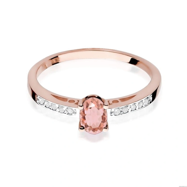 Pierścionek W067 Morganit 0,40ct różowe złoto