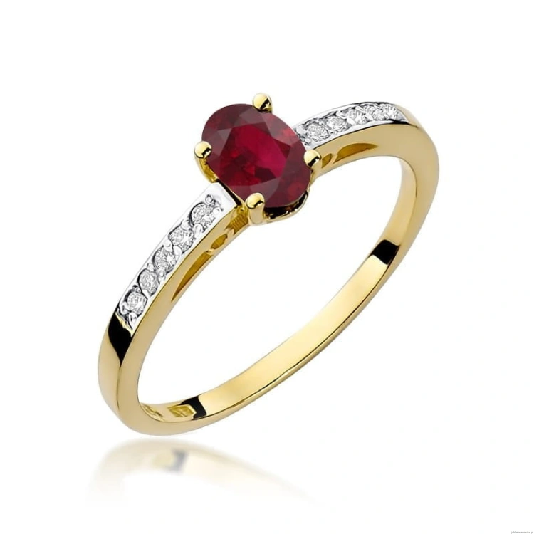 Pierścionek W067 Rodolit 0,50ct żółte złoto