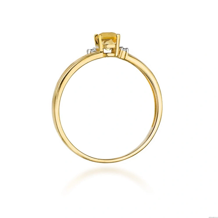 Pierścionek W068 Cytryn 0,60ct żółte złoto