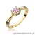 Pierścionek W072 Różowy Topaz 0,13ct żółte złoto