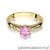 Pierścionek W074 Różowy Topaz 0,60ct żółte złoto