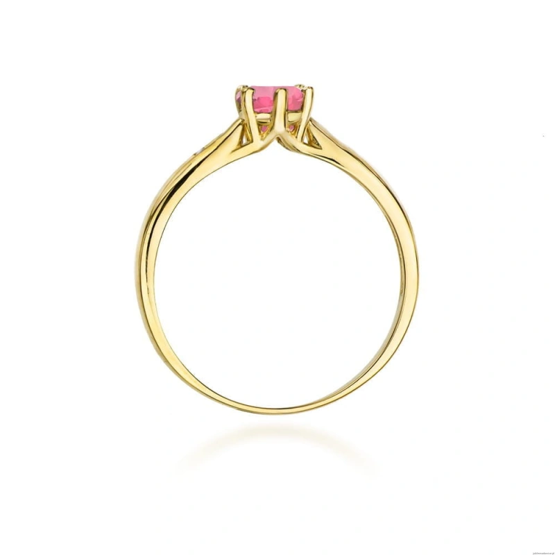 Pierścionek W074 Różowy Topaz 0,60ct żółte złoto