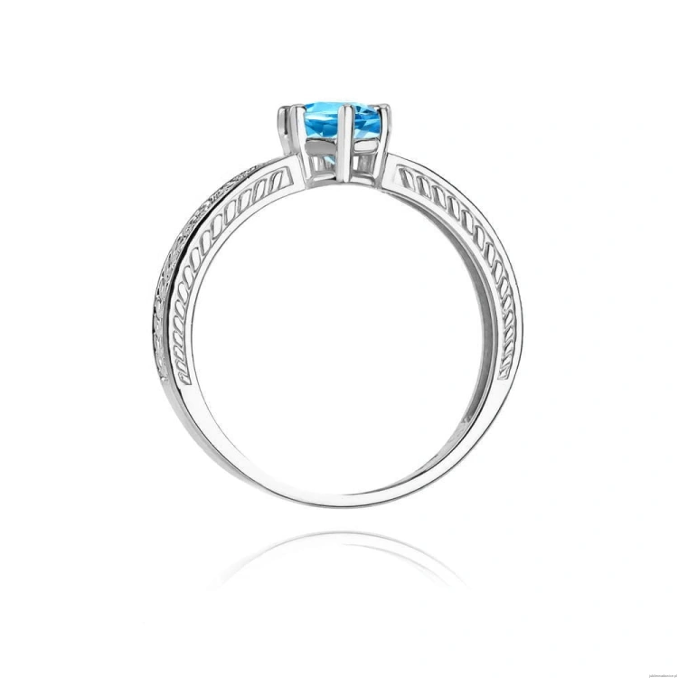 Pierścionek W075 Topaz London Blue 0,50ct białe złoto
