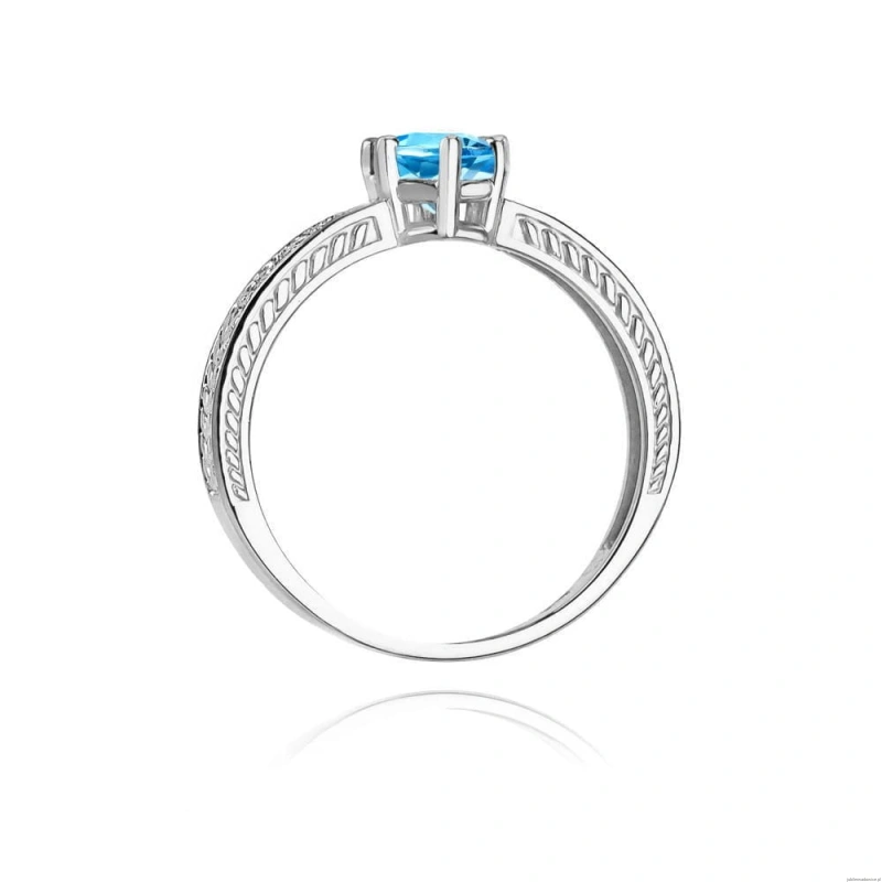 Pierścionek W075 Topaz London Blue 0,50ct białe złoto