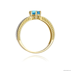 Pierścionek W075 Topaz London Blue 0,50ct żółte złoto