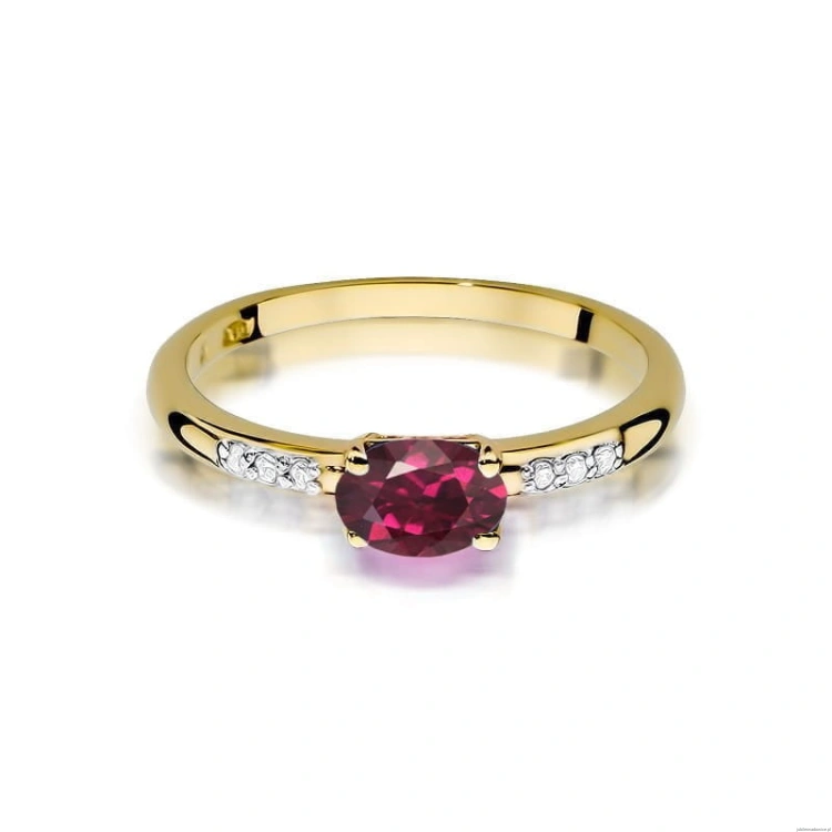 Pierścionek W077 Rodolit 0,50ct żółte złoto