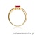 Pierścionek W077 Rodolit 0,50ct żółte złoto