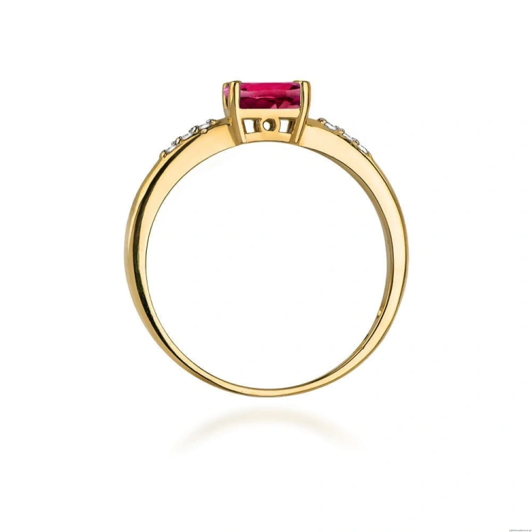 Pierścionek W077 Rodolit 0,50ct żółte złoto