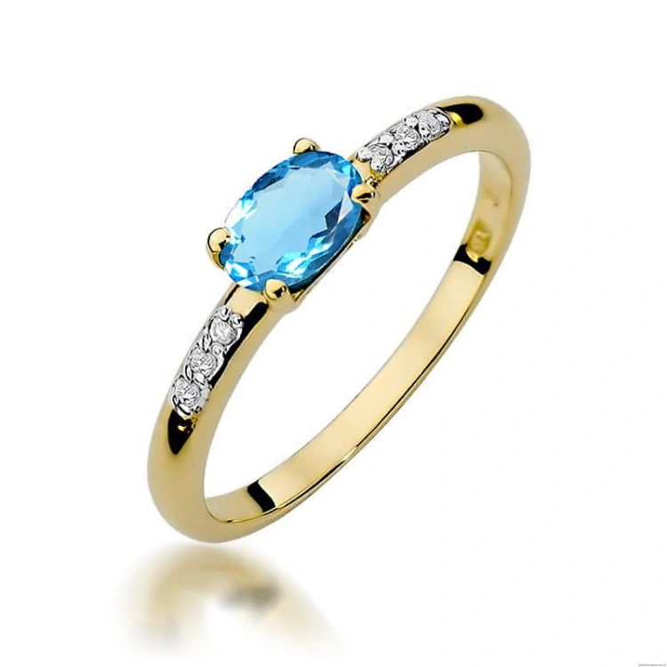 Pierścionek W077 Topaz 0,50ct żółte złoto