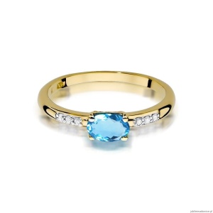 Pierścionek W077 Topaz 0,50ct żółte złoto
