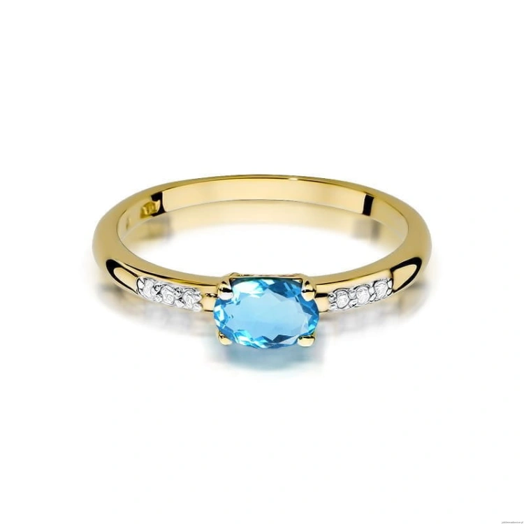 Pierścionek W077 Topaz 0,50ct żółte złoto