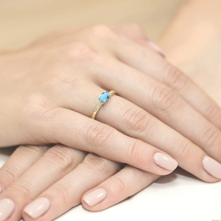 Pierścionek W077 Topaz 0,50ct żółte złoto