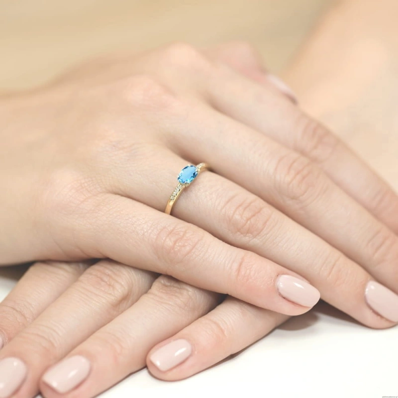Pierścionek W077 Topaz 0,50ct żółte złoto
