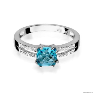 Pierścionek W079 Topaz 1,10ct białe złoto
