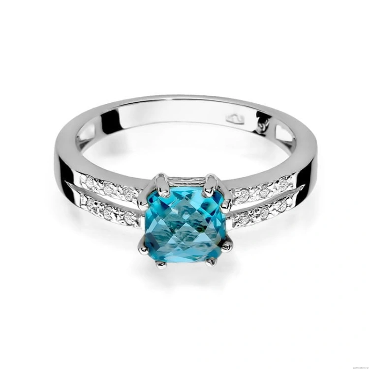 Pierścionek W079 Topaz 1,10ct białe złoto
