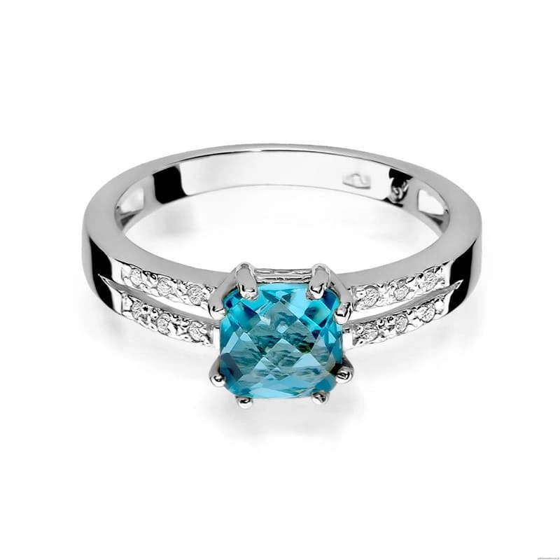 Pierścionek W079 Topaz 1,10ct białe złoto