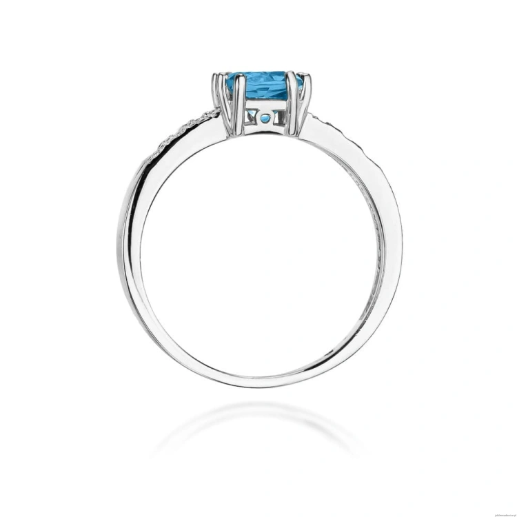 Pierścionek W079 Topaz 1,10ct białe złoto
