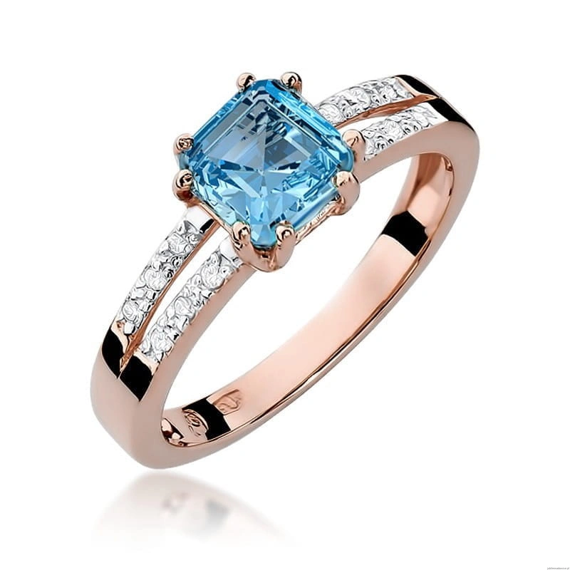 Pierścionek W079 Topaz 1,10ct różowe złoto