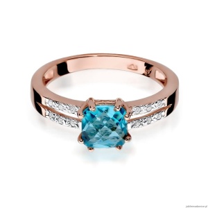 Pierścionek W079 Topaz 1,10ct różowe złoto