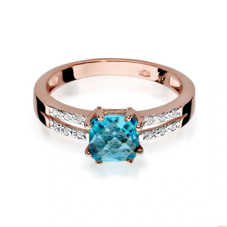 Pierścionek W079 Topaz 1,10ct różowe złoto