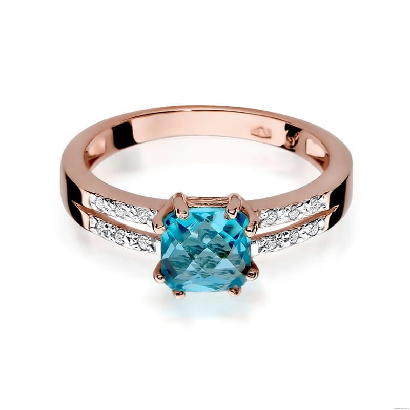 Pierścionek W079 Topaz 1,10ct różowe złoto