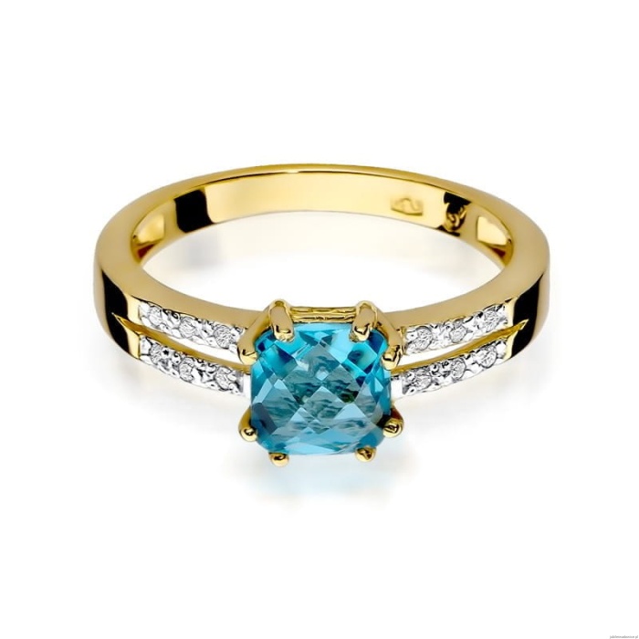 Pierścionek W079 Topaz 1,10ct żółte złoto